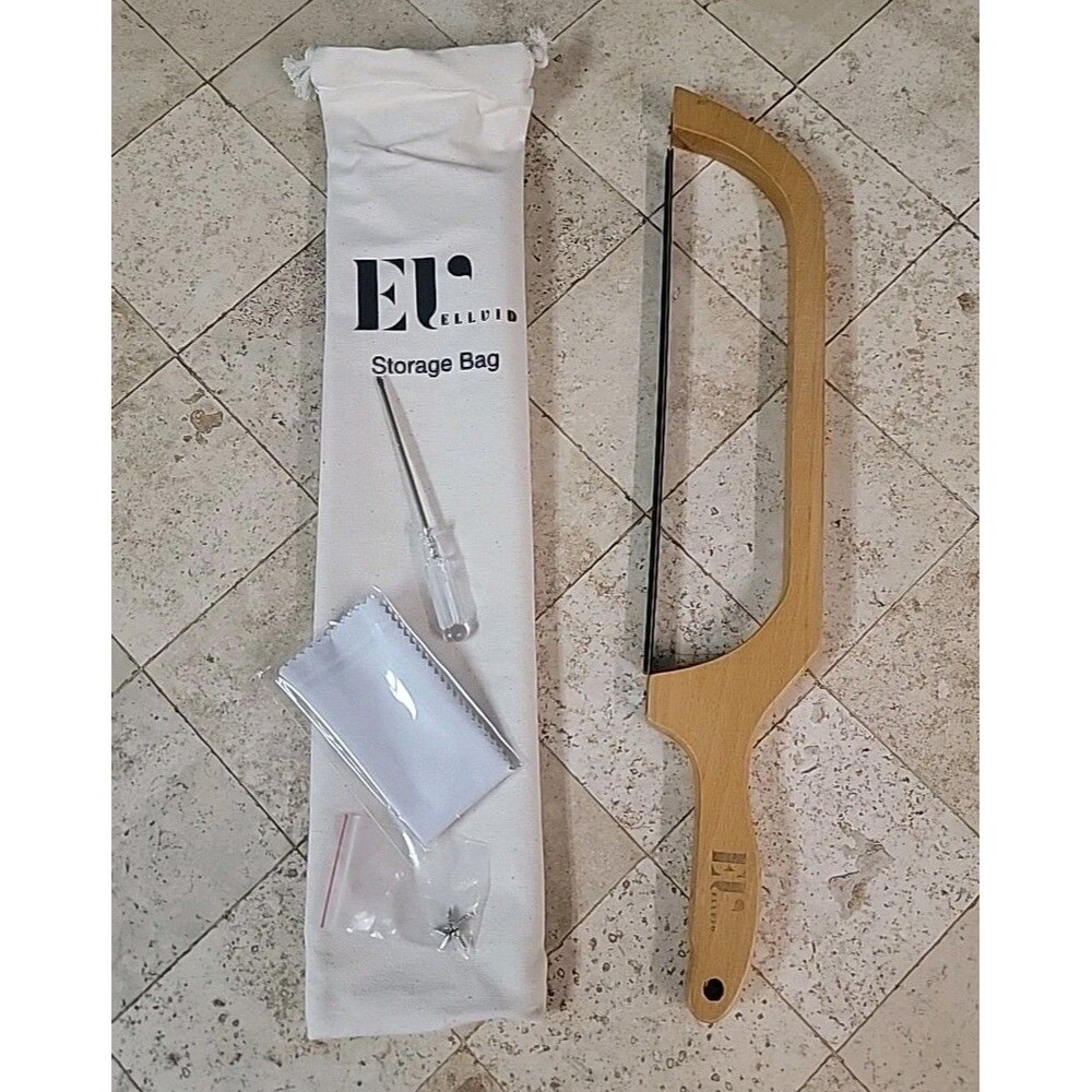 Bread Knife for Homemade Bread - 15.7” Wooden Bread Bow Knife – Multifunctional